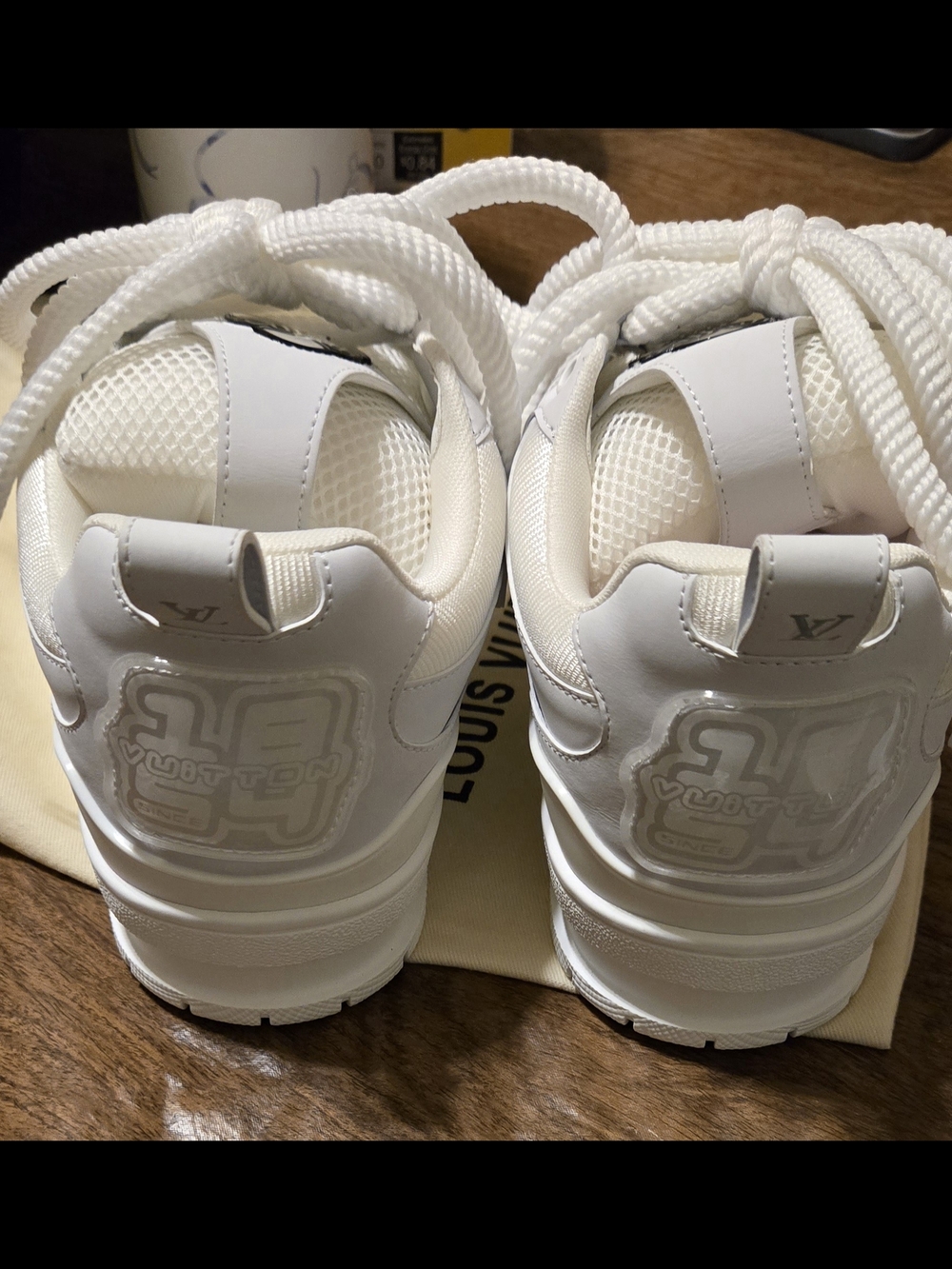 Louis Vuitton Mens White LV Skater Sneakers - Picture 6 of 11